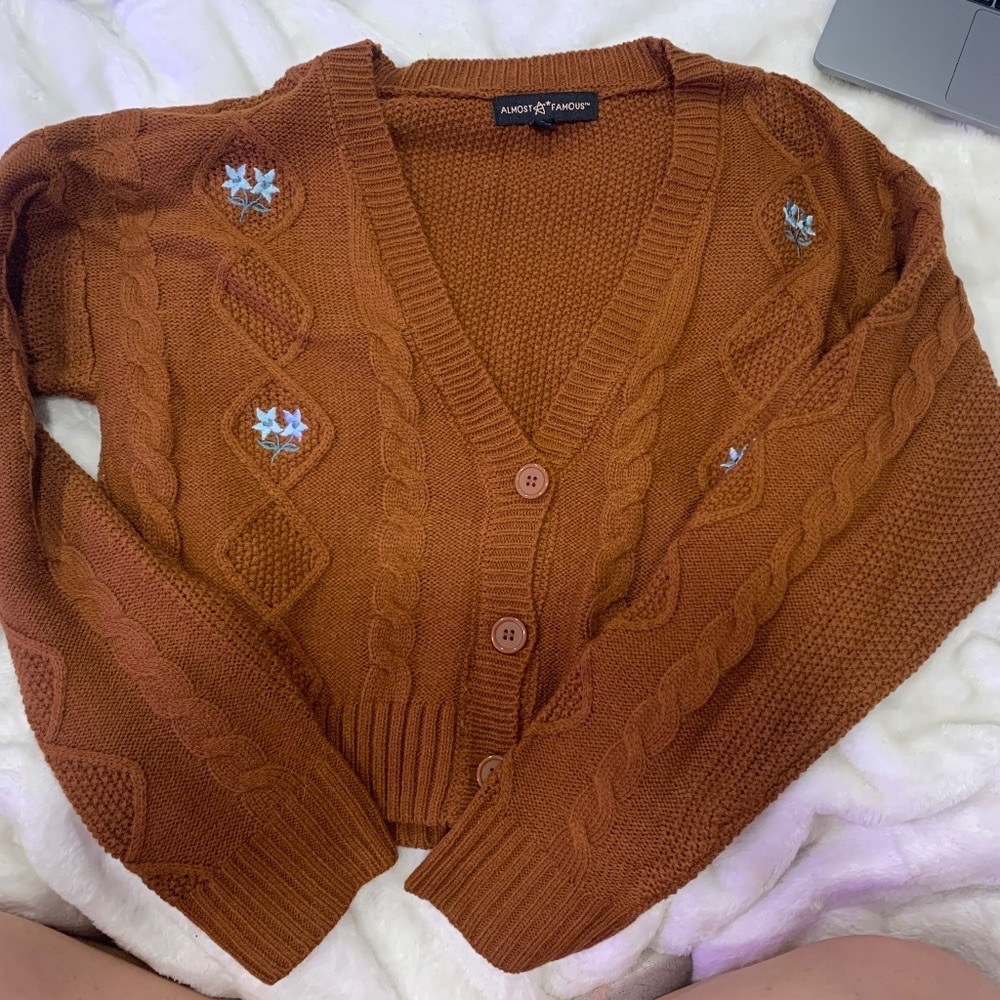 Brown Floral Cardigan